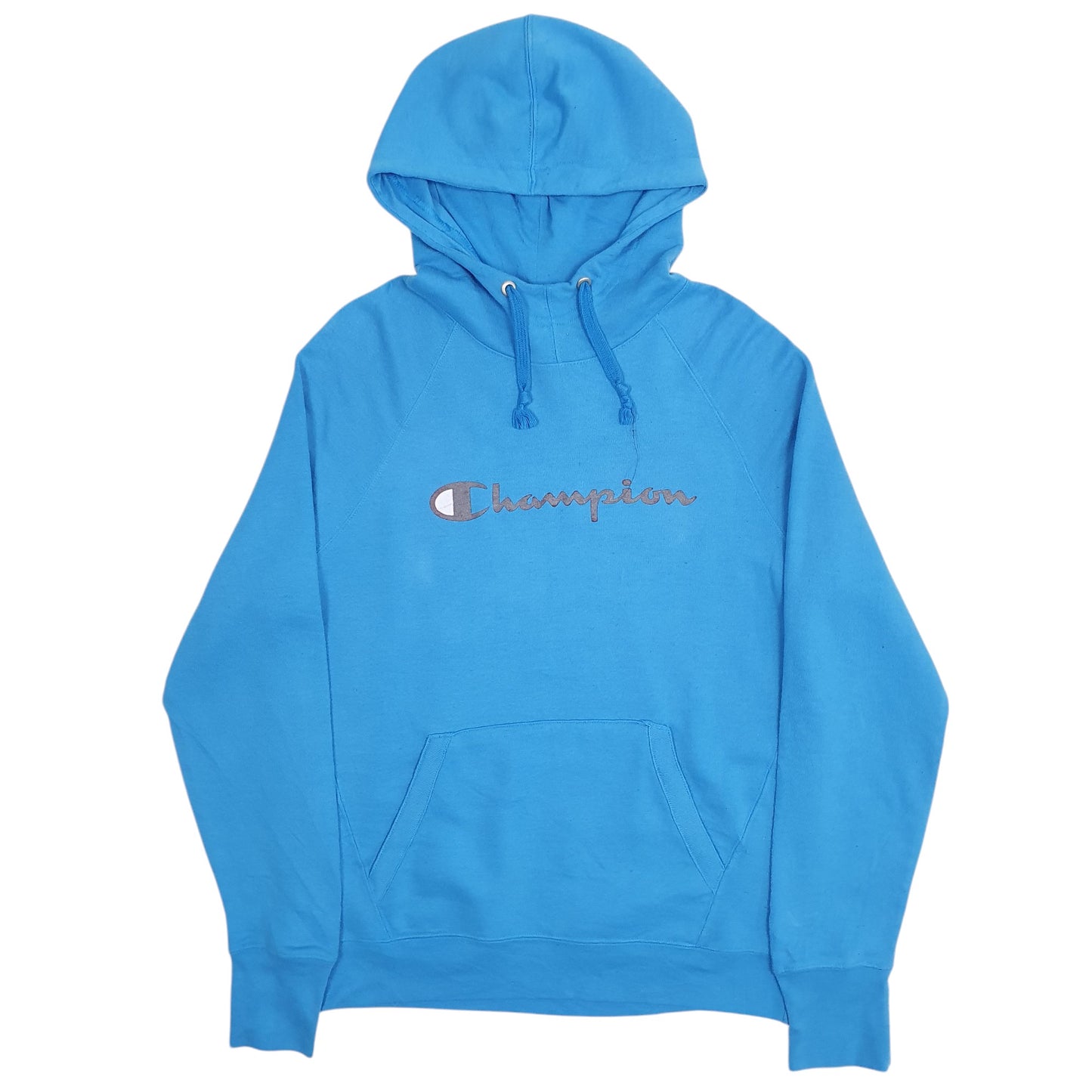 Mens Blue Champion Spellout Hoodie Jumper