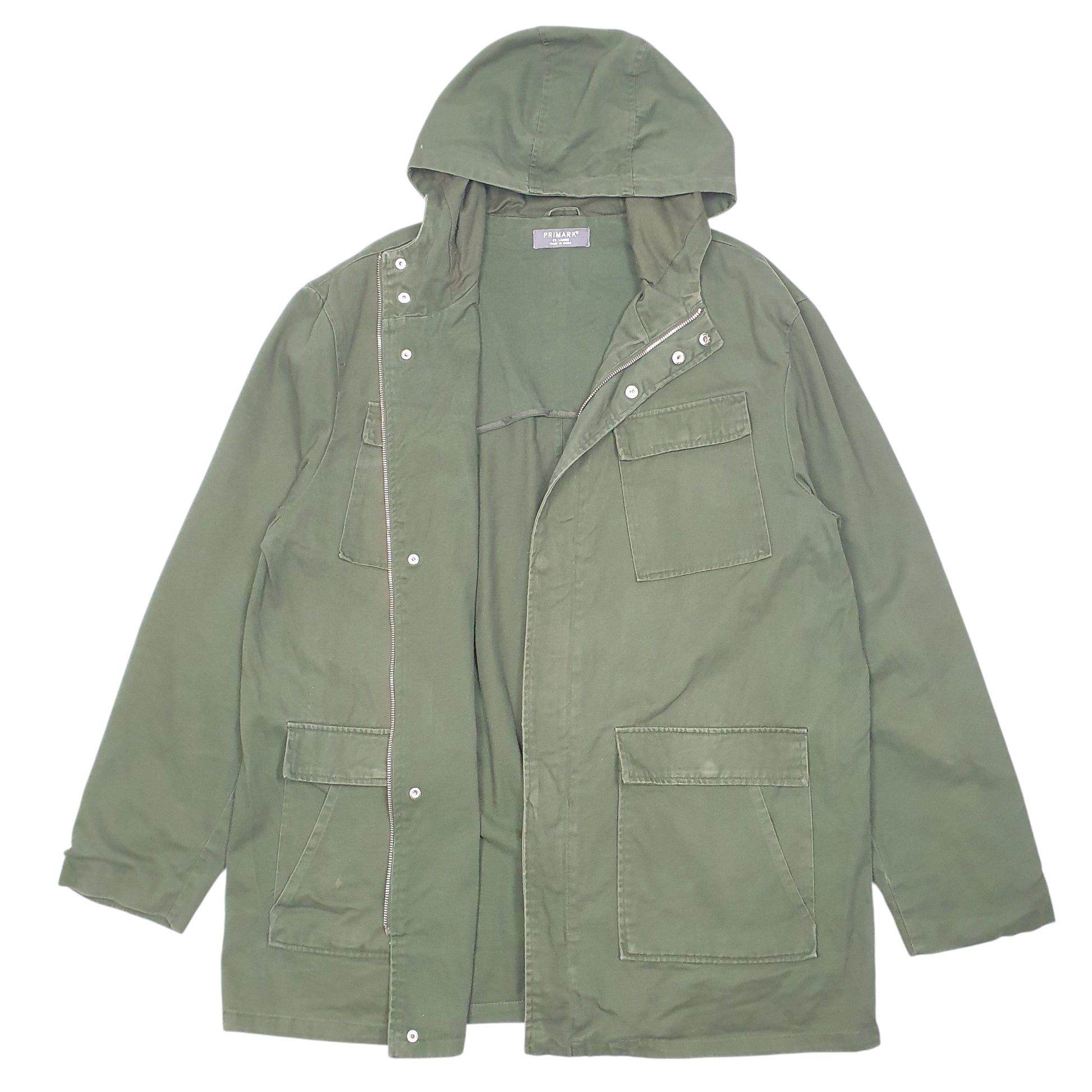 Womens Green Primark Military Style Fishtail  Coat