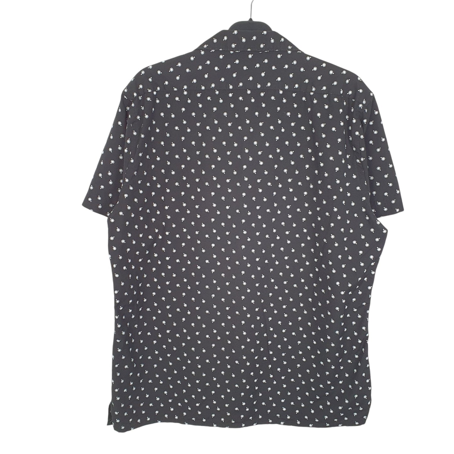 Mens Black Express Stars Dots Short Sleeve Shirt