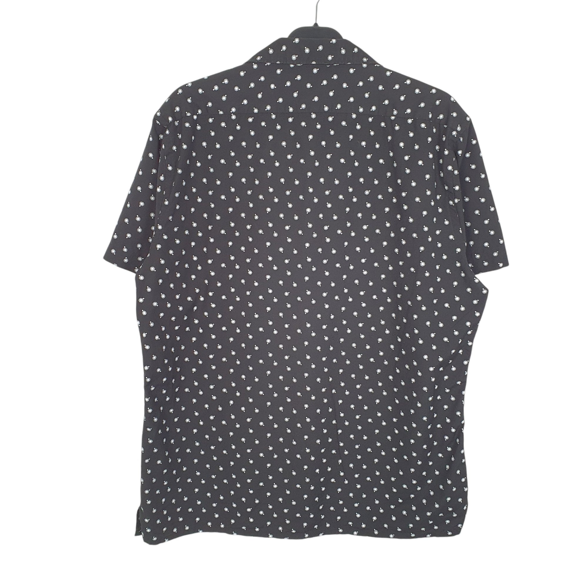 Mens Black Express Stars Dots Short Sleeve Shirt