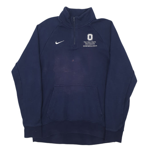 Mens Navy Nike Ohio State University Quarter Zip Jumper