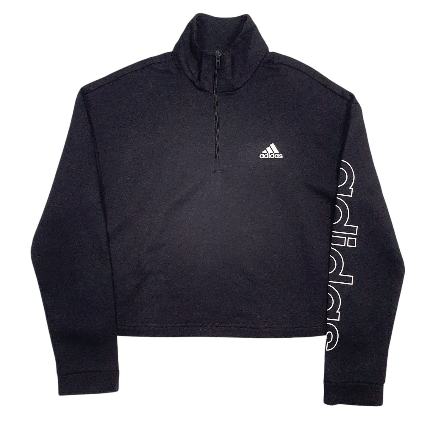 Womens Black Adidas  Quarter Zip Jumper