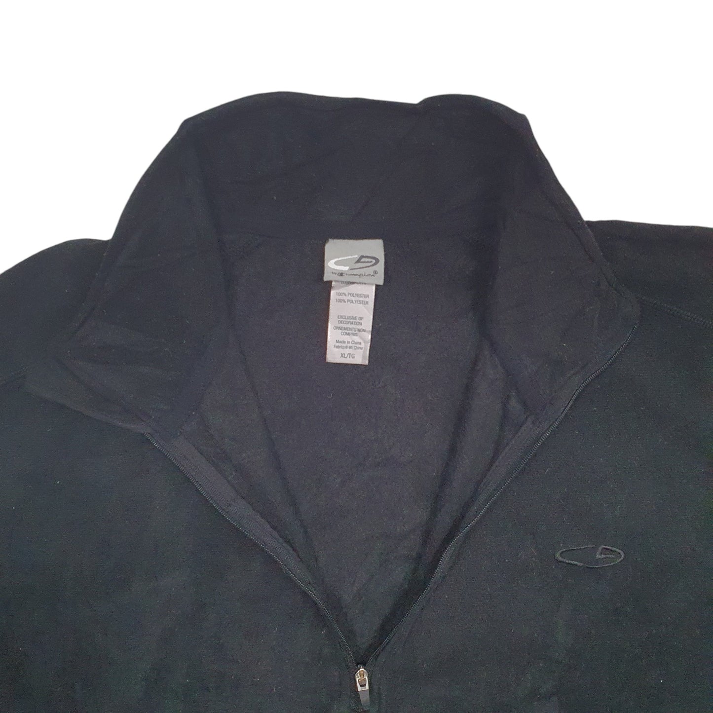 Mens Black Champion  Quarter Zip Jumper