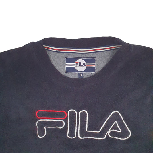 Womens Black Fila Spellout Crewneck Jumper