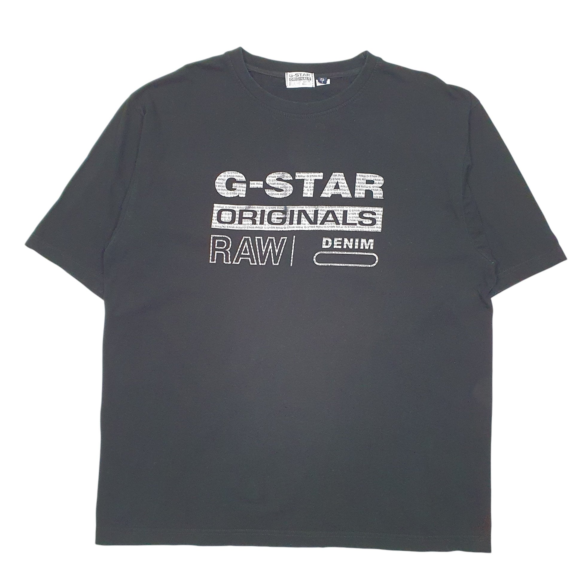 Mens Black G Star Raw Originals Denim Short Sleeve T Shirt