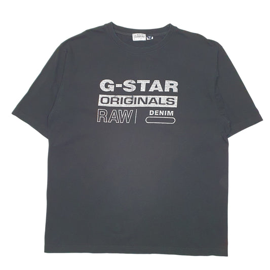 Mens Black G Star Raw Originals Denim Short Sleeve T Shirt