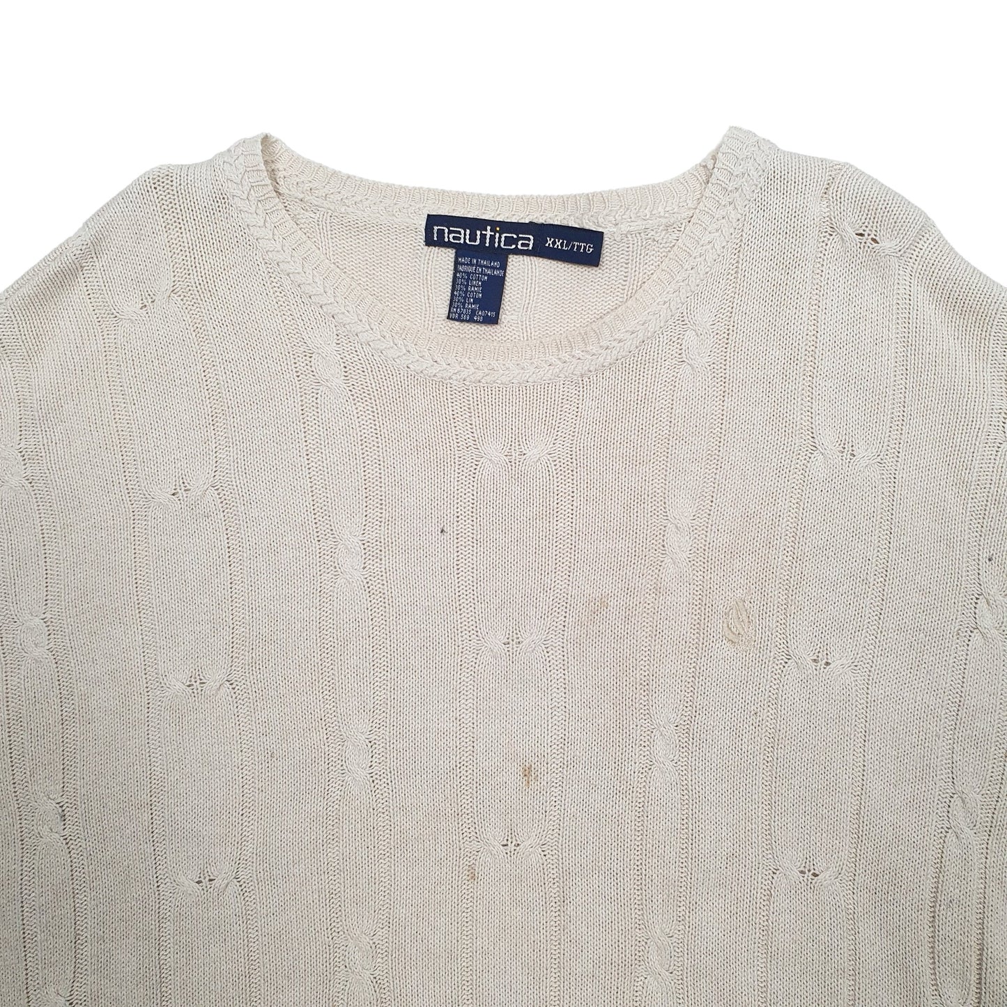 Mens Cream Nautica Knit Crewneck Jumper