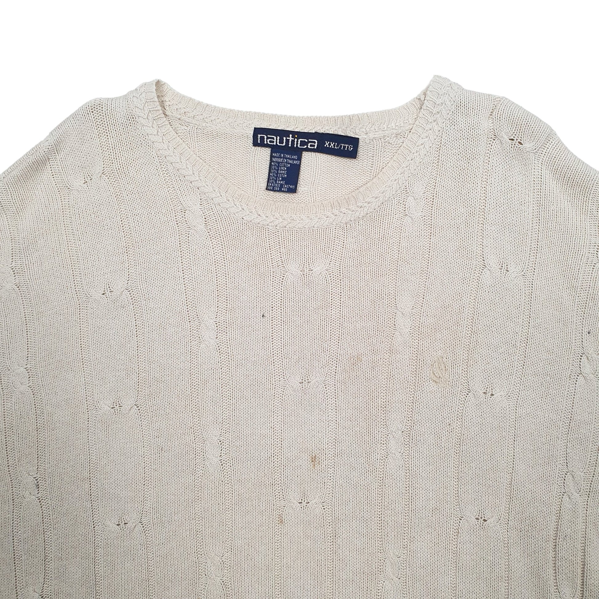 Mens Cream Nautica Knit Crewneck Jumper