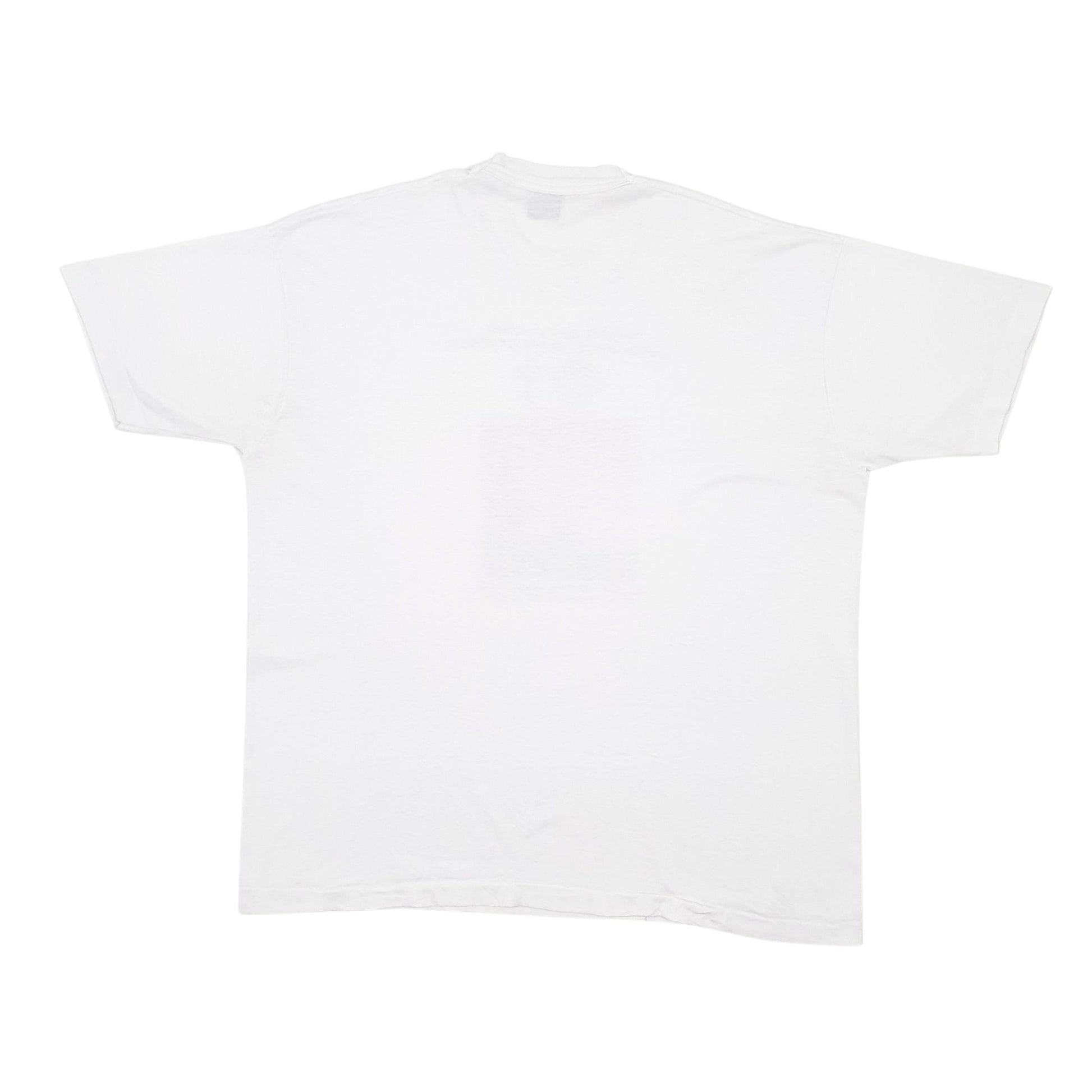 Mens White Fruit Of The Loop Single Stitch Vintage 90s Short Sleeve T Shirt