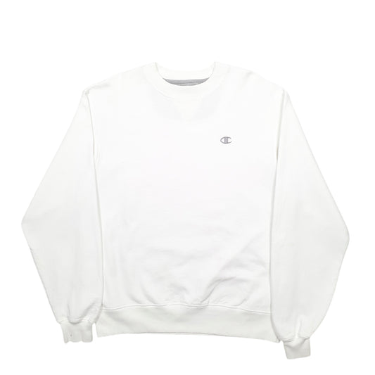 Mens White Champion  Crewneck Jumper