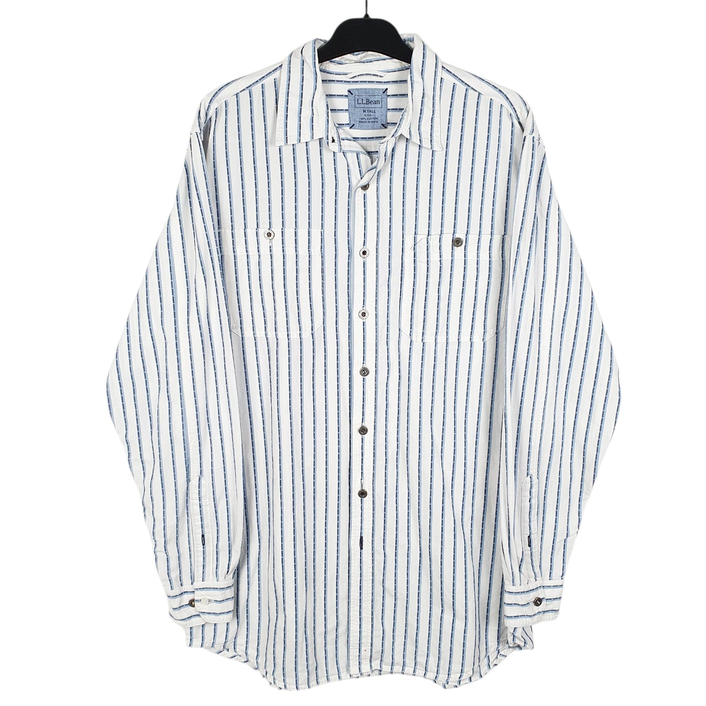 Mens White L.L.Bean Tall Long Sleeve Shirt