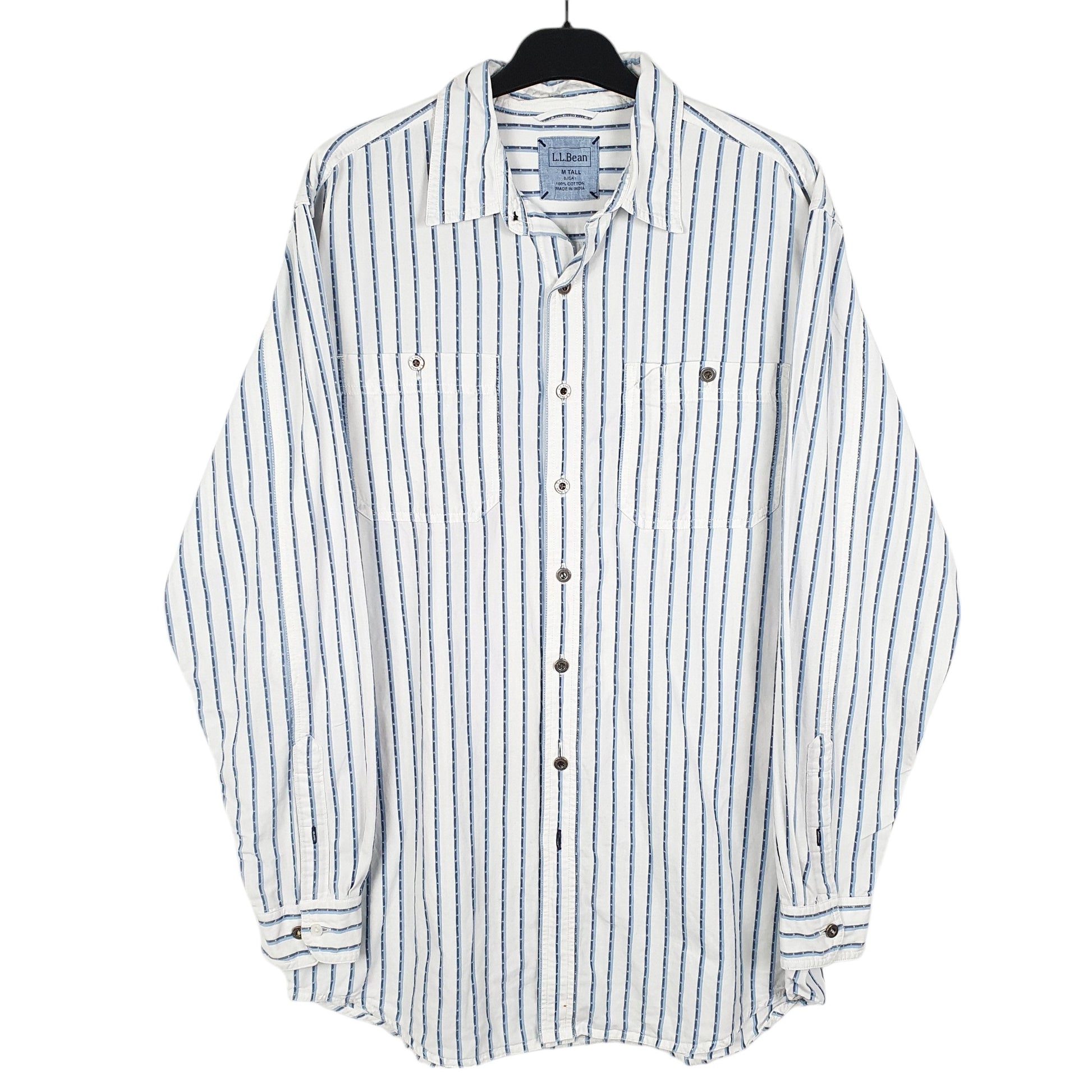 Mens White L.L.Bean Tall Long Sleeve Shirt