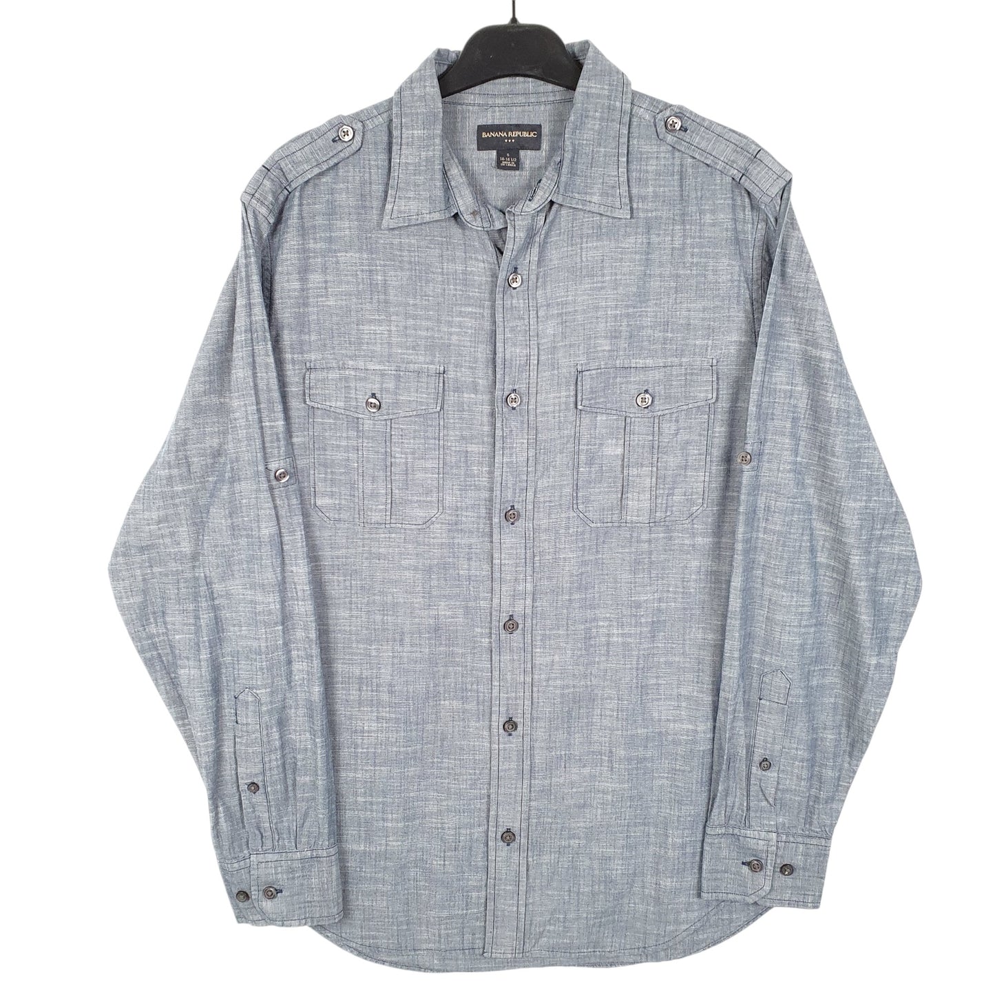 Mens Blue Banana Republic Chambray Long Sleeve Shirt