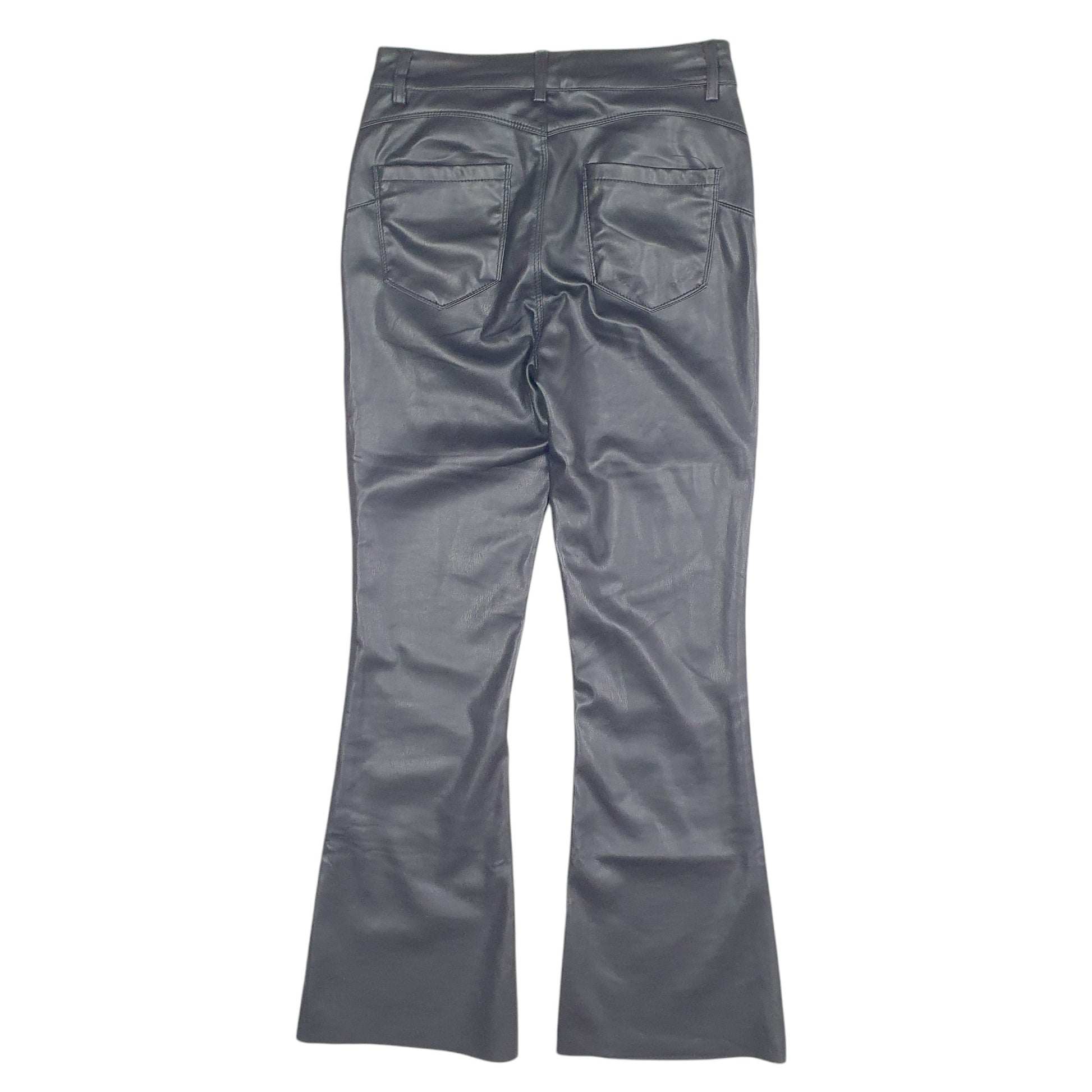 Womens Black Jeana Leather Bootcut Chino Trousers