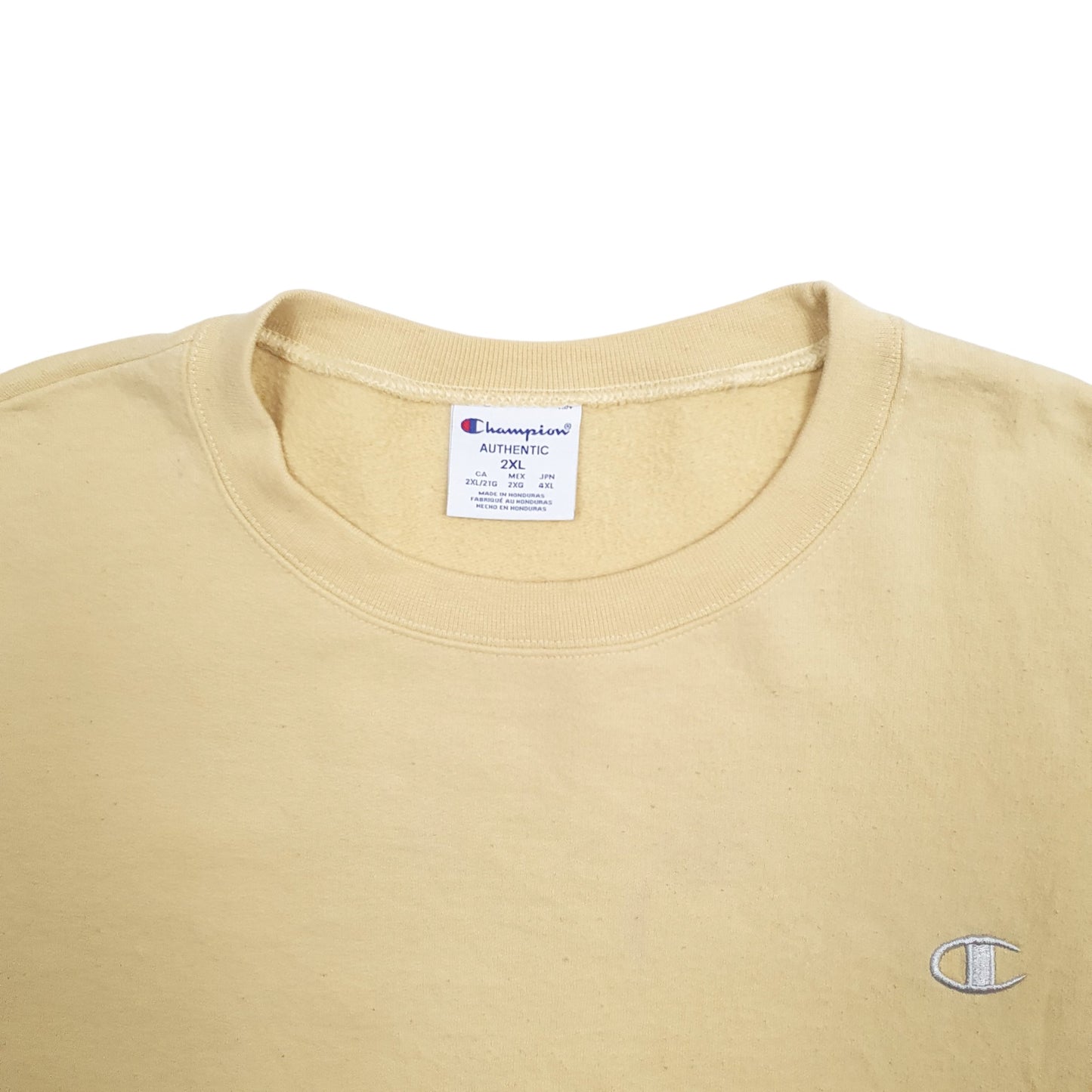 Mens Yellow Champion  Crewneck Jumper