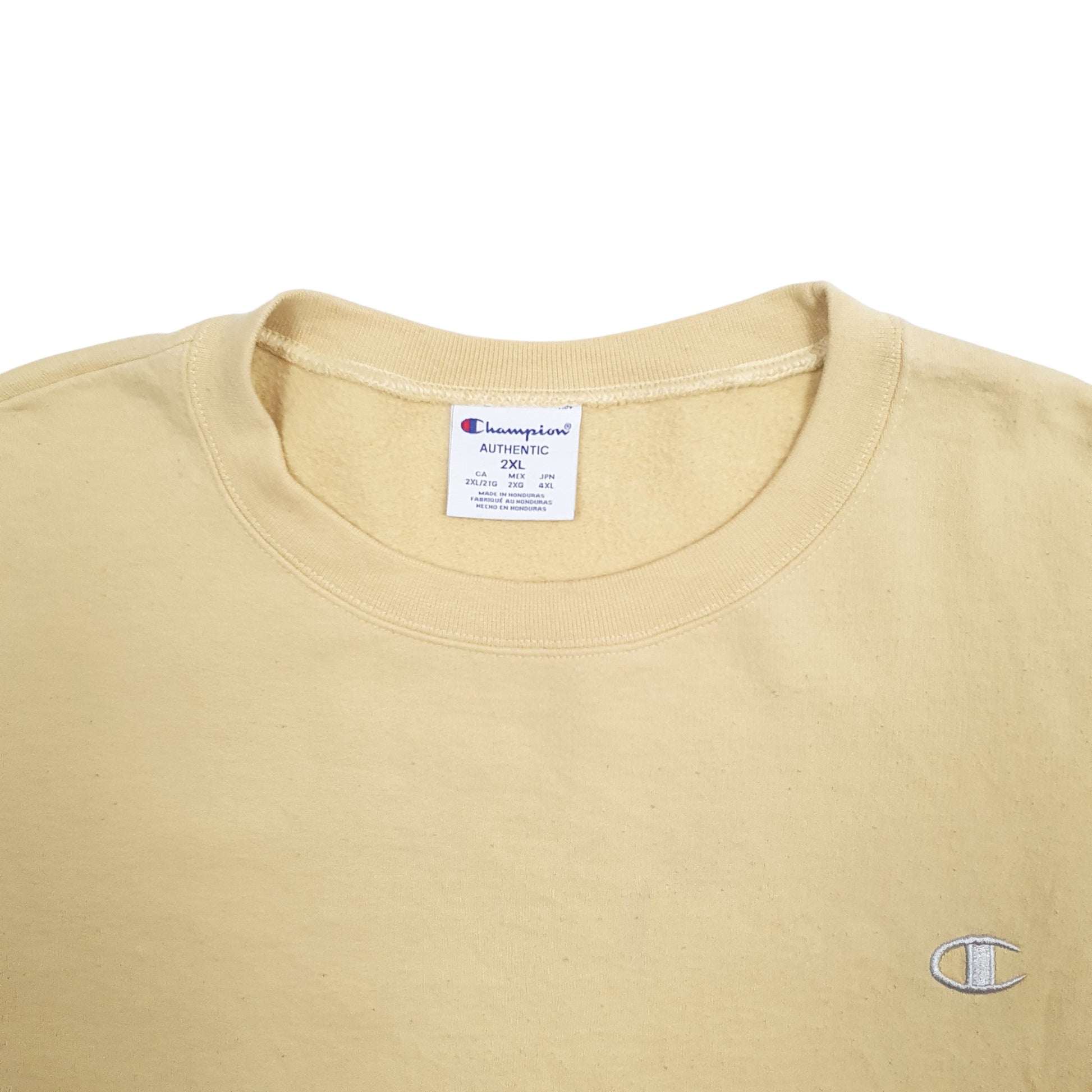 Mens Yellow Champion  Crewneck Jumper