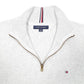 Mens Grey Tommy Hilfiger Knit Quarter Zip Jumper