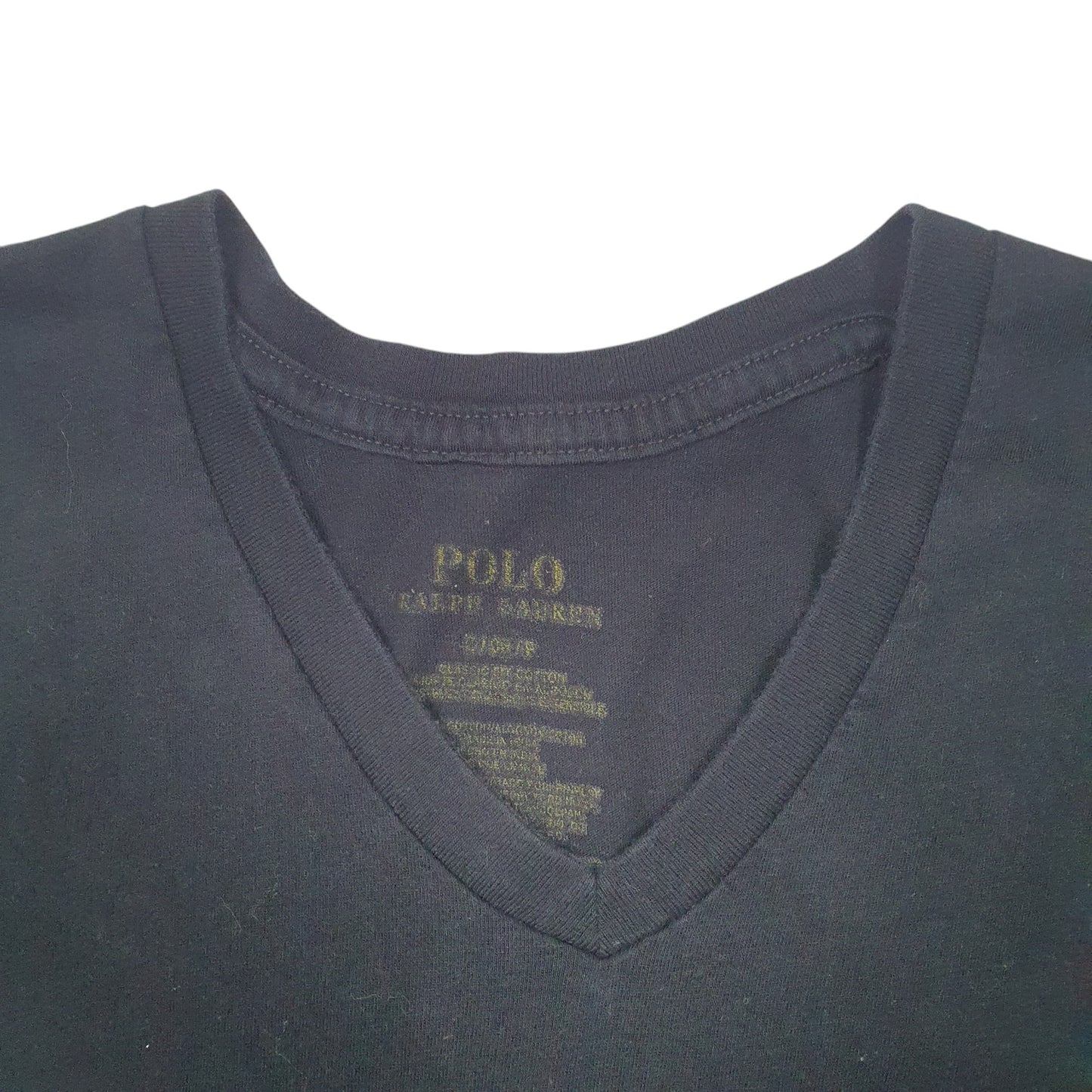 Mens Black Polo Ralph Lauren V Neck Short Sleeve T Shirt