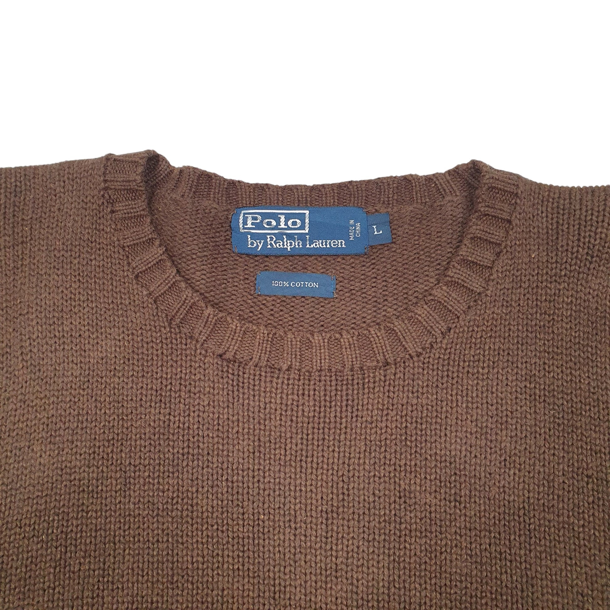 Mens Brown Polo Ralph Lauren Knit Crewneck Jumper