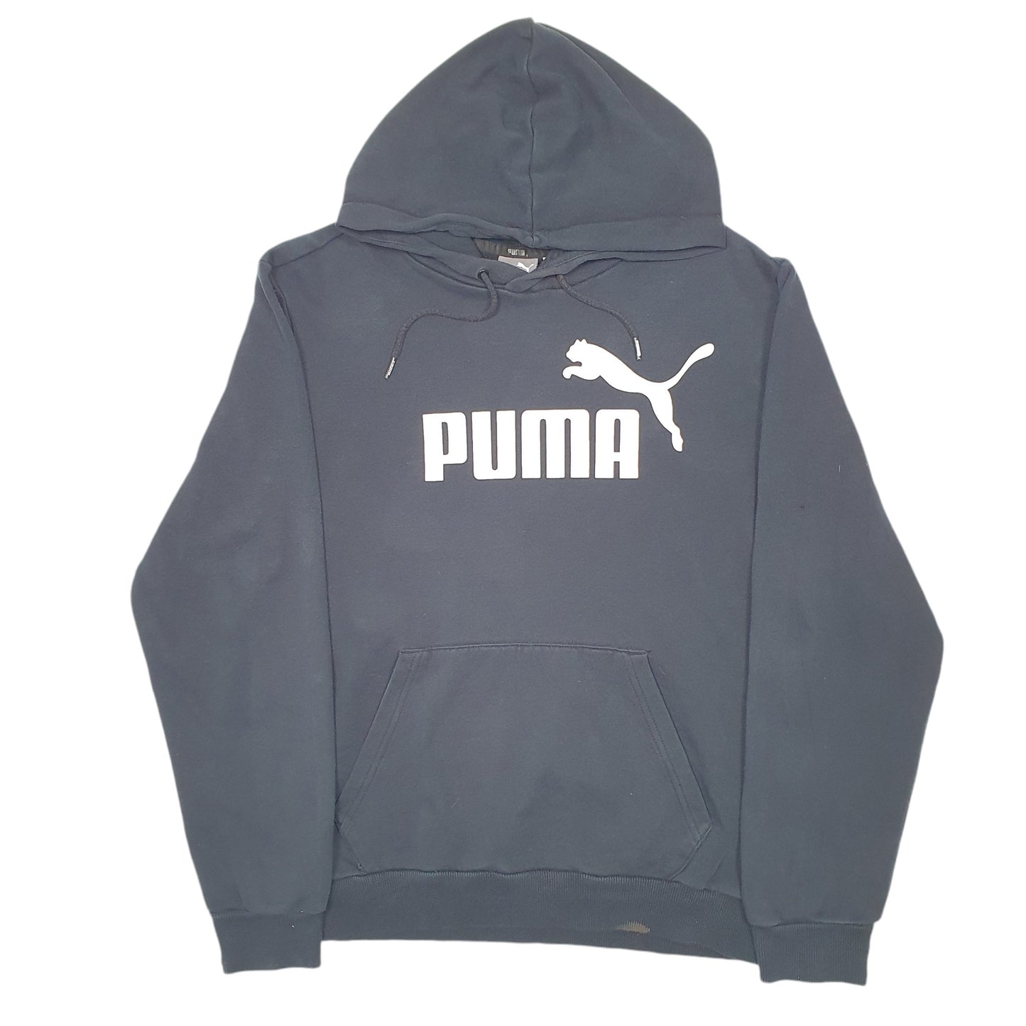 Mens Black Puma Spellout Hoodie Jumper