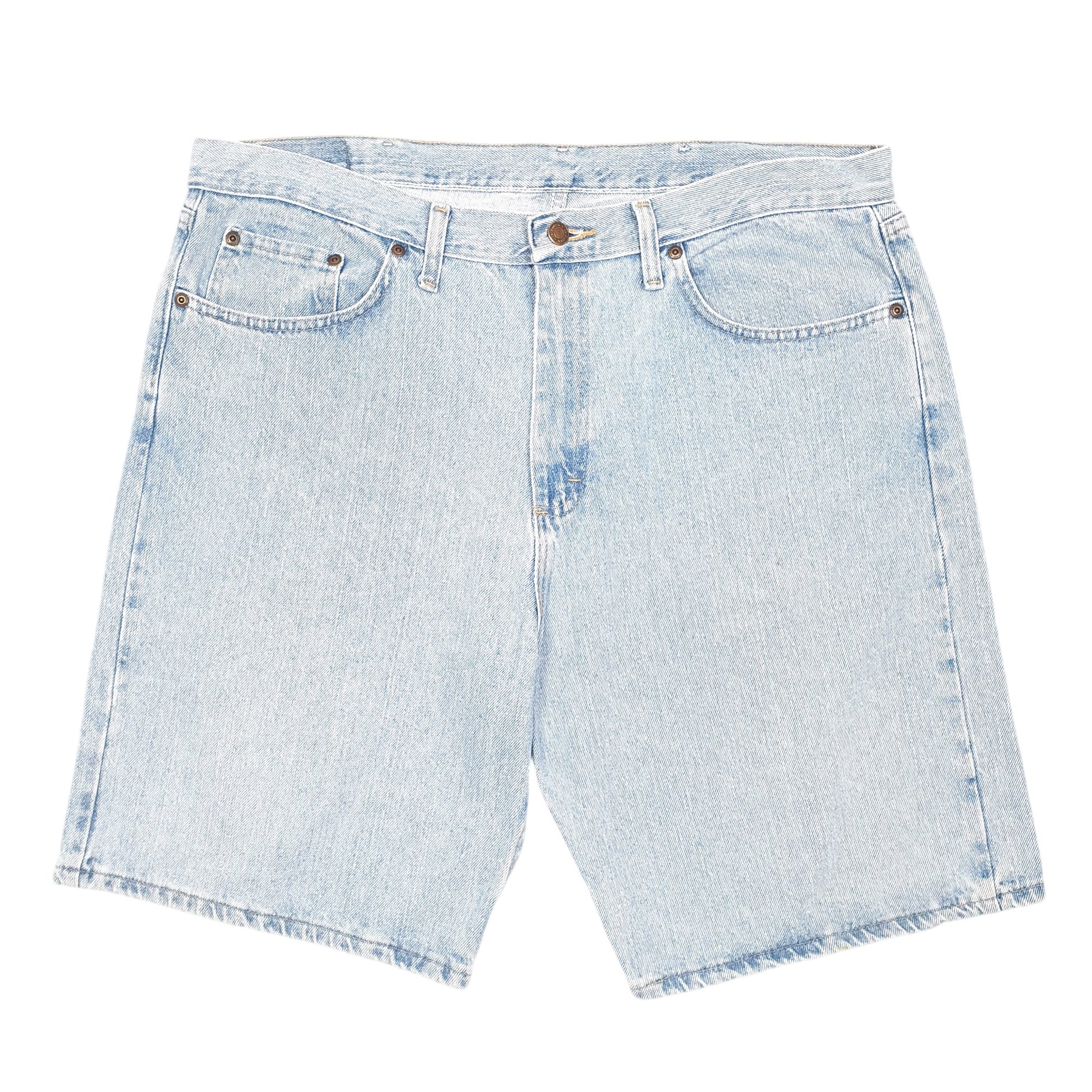 Mens Blue Wrangler Denim Jeans Jorts Relaxed Baggy Denim Shorts