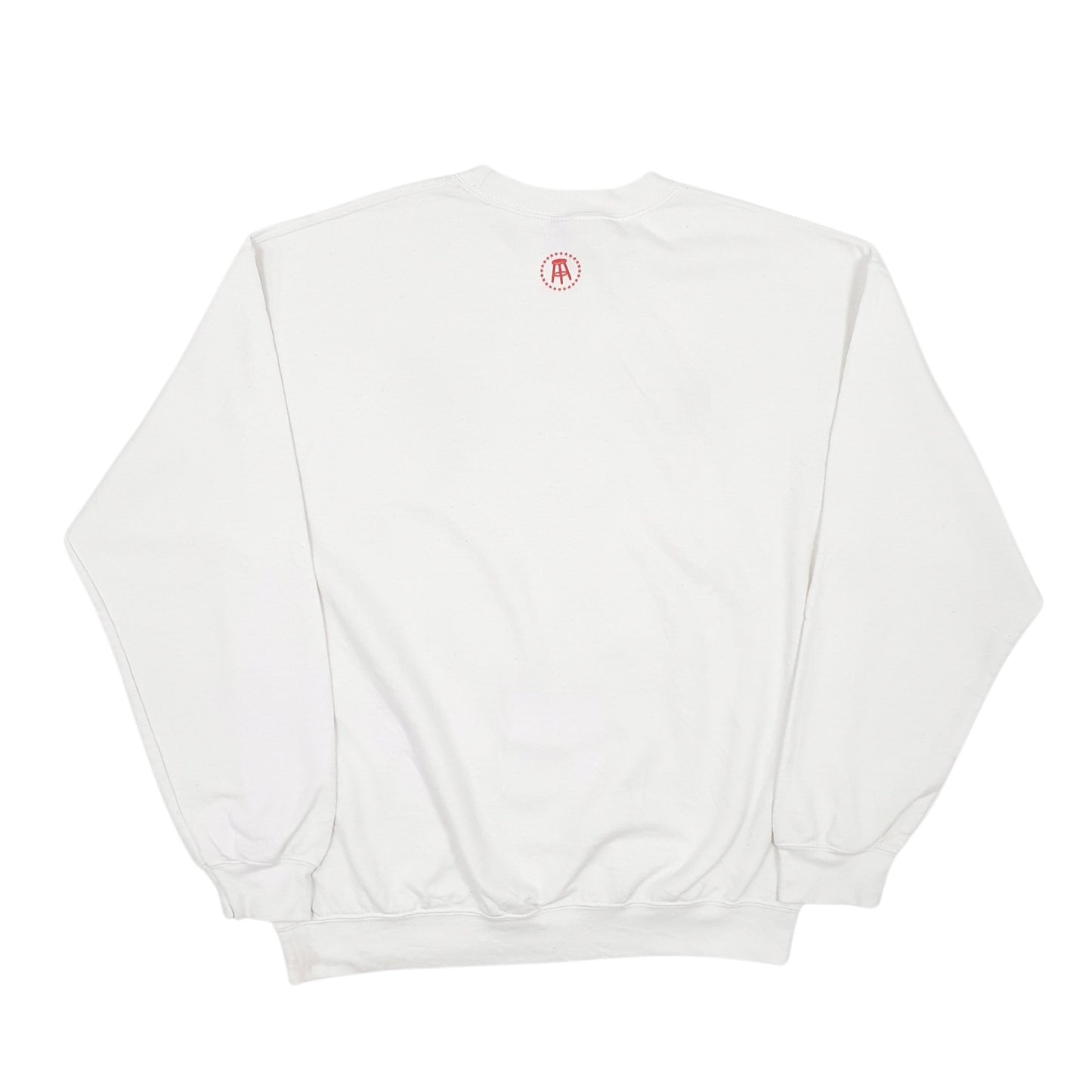 Mens White Gildan  Crewneck Jumper