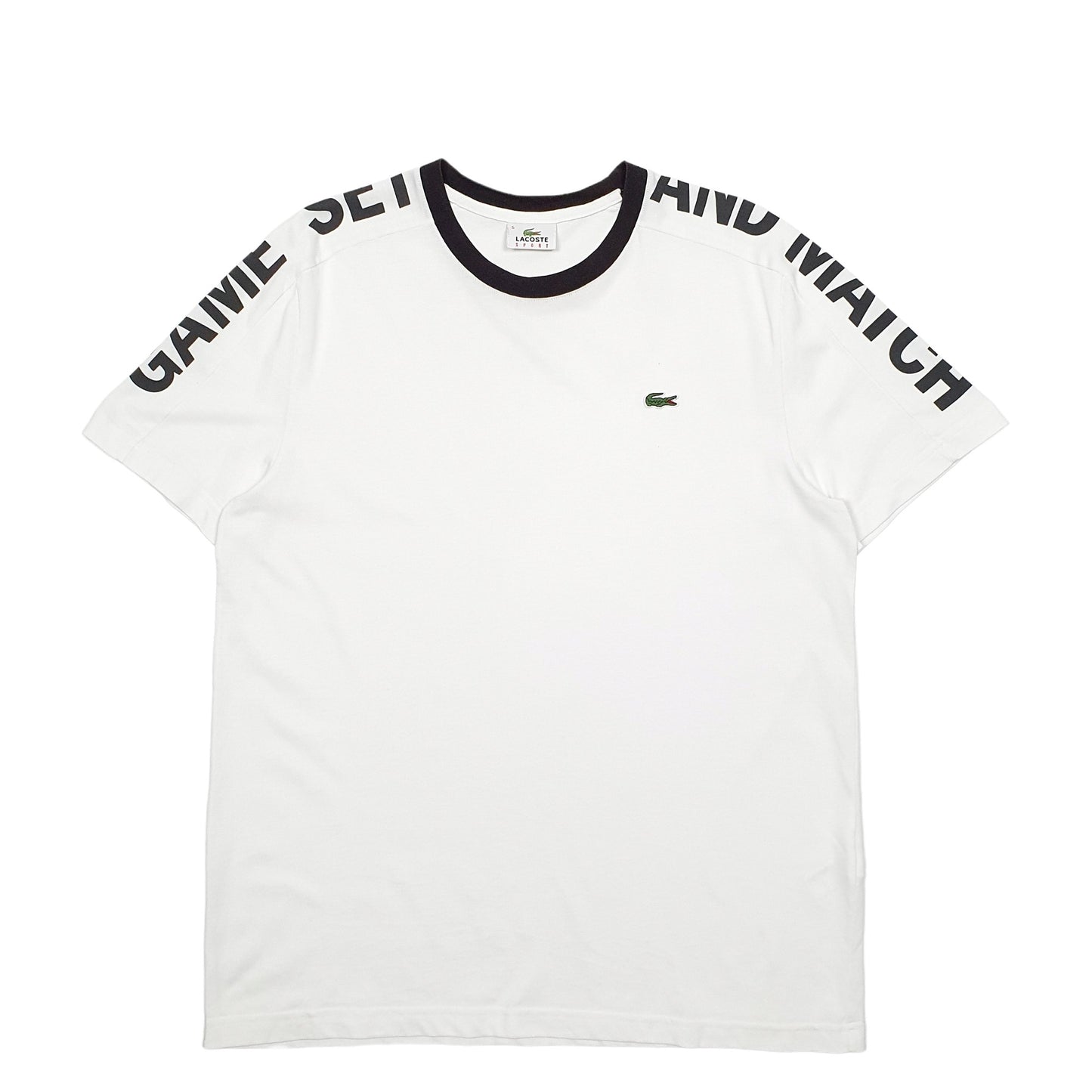 Mens White Lacoste  Short Sleeve T Shirt
