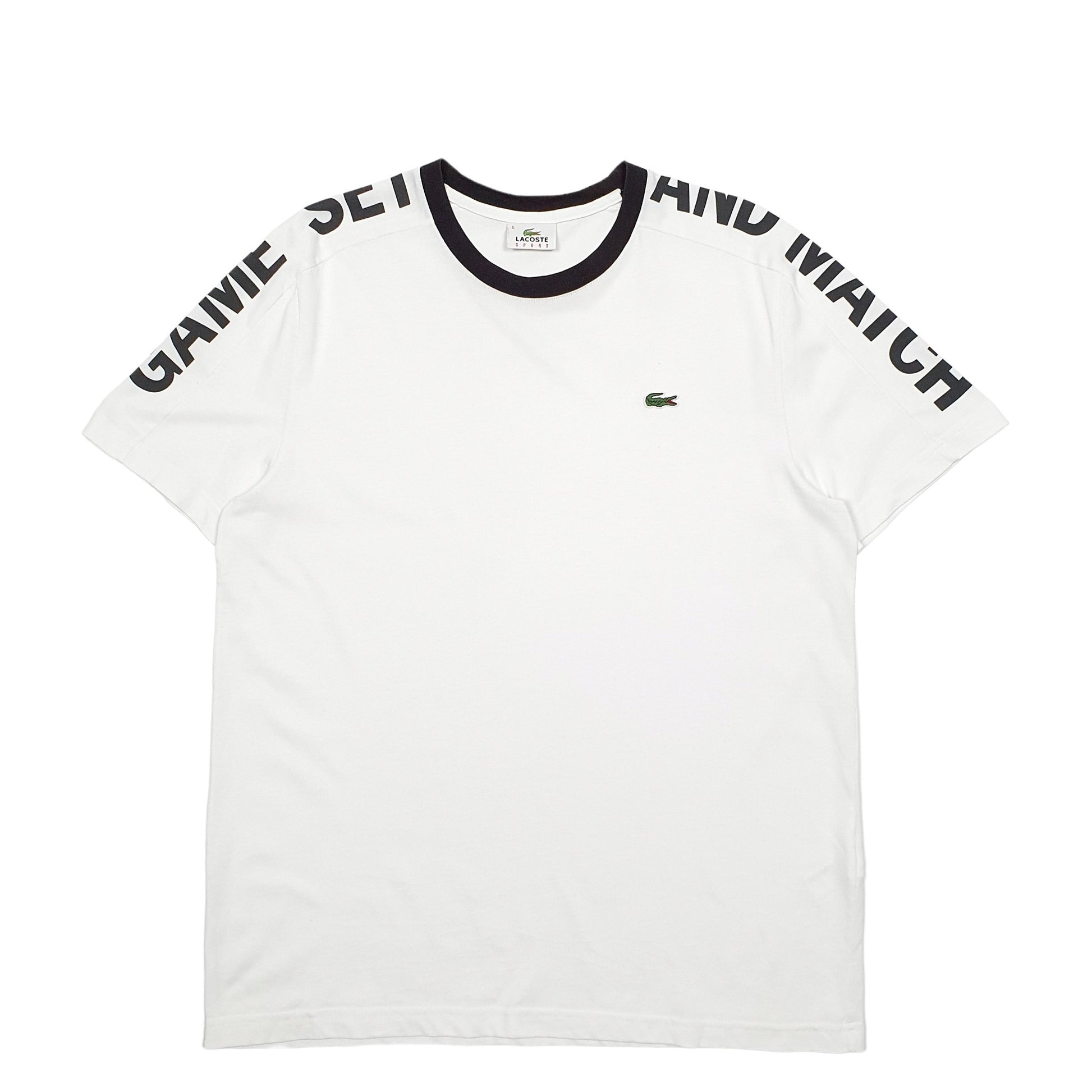 Mens White Lacoste  Short Sleeve T Shirt