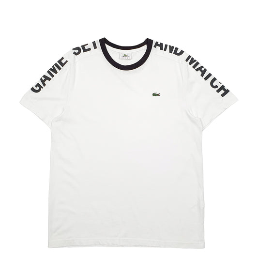 Mens White Lacoste  Short Sleeve T Shirt
