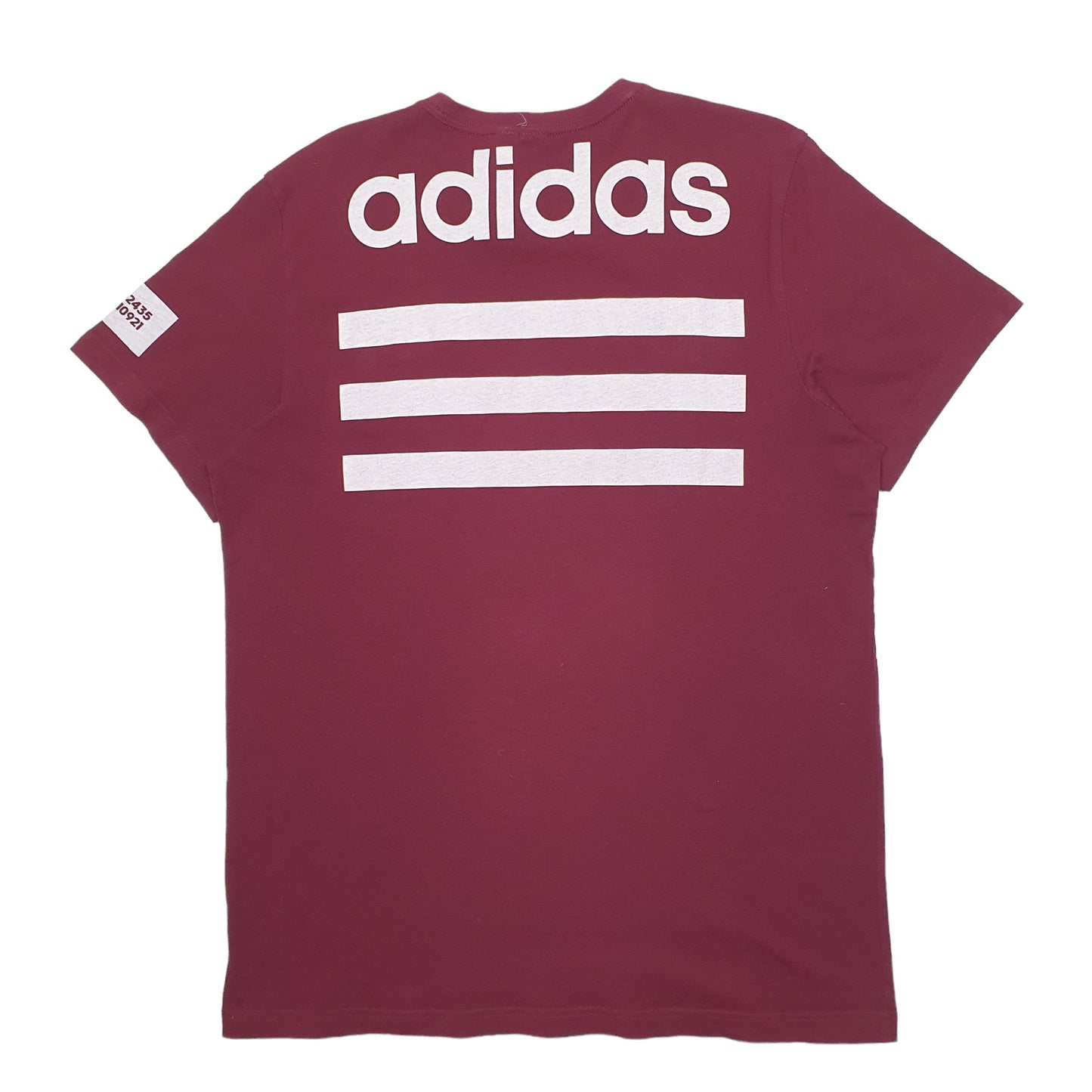 Mens Burgundy Adidas Spellout Short Sleeve T Shirt