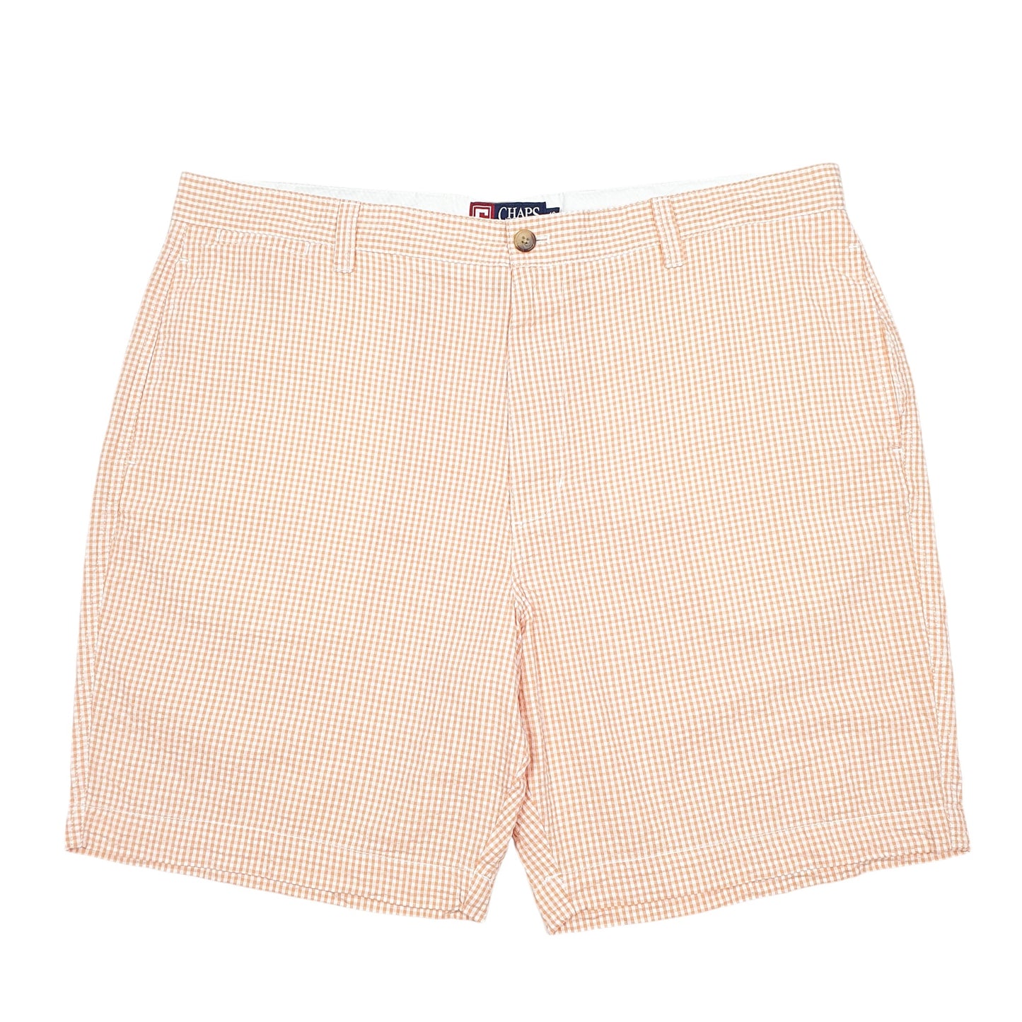 Mens Orange Chaps Gingham Summer Chino Shorts