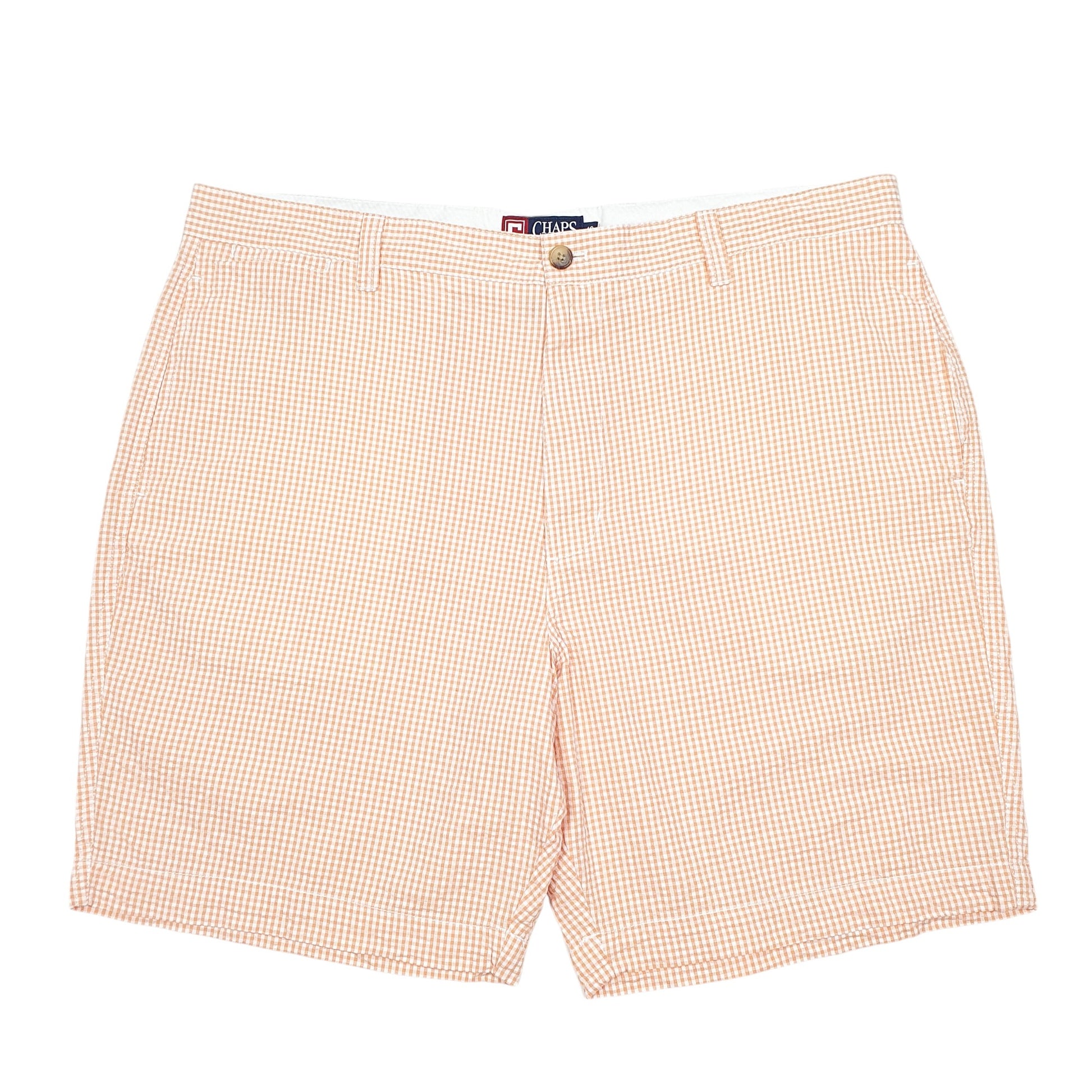 Mens Orange Chaps Gingham Summer Chino Shorts