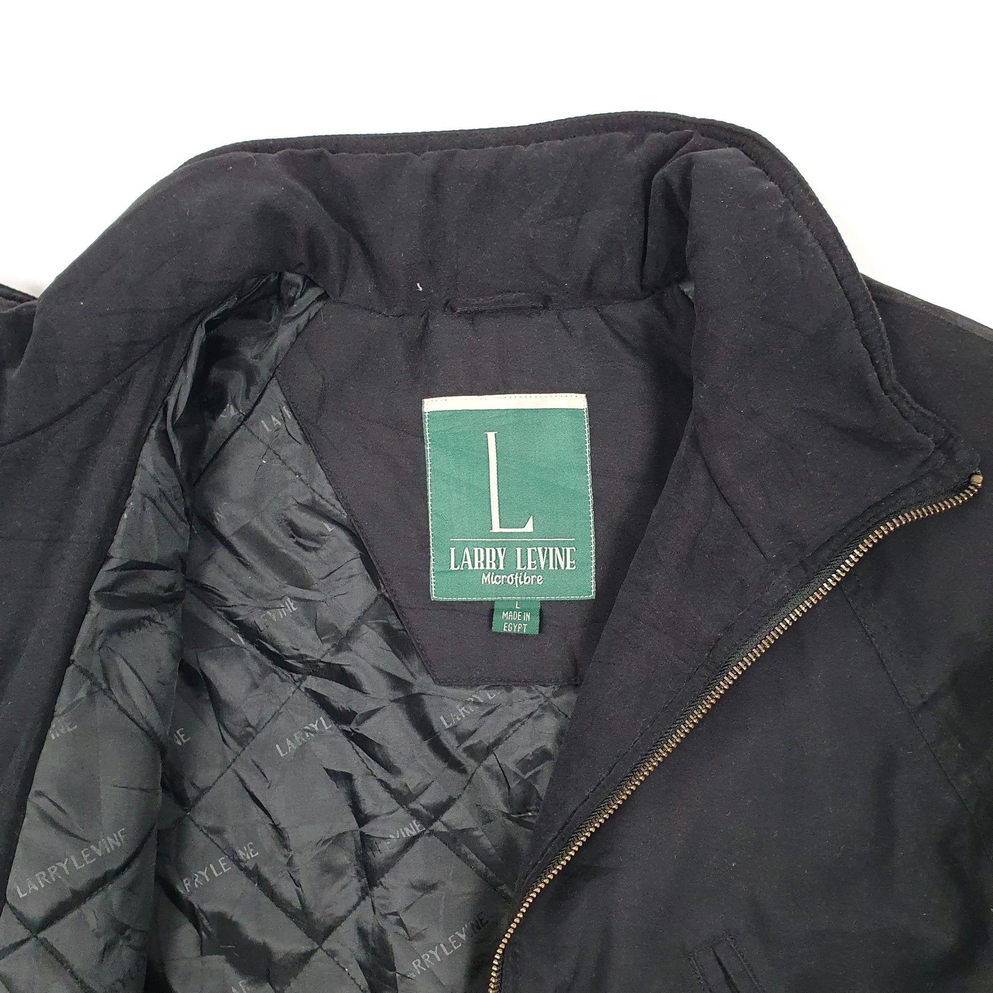 Mens Black Larry Levine Parka Trench Vintage 1990s  Coat