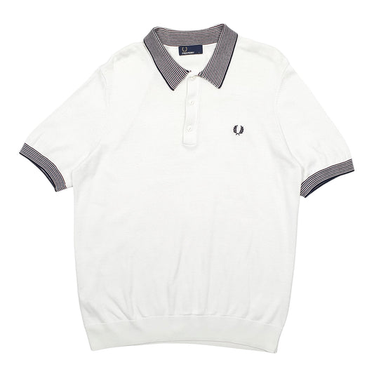 Mens White Fred Perry  Short Sleeve Polo Shirt