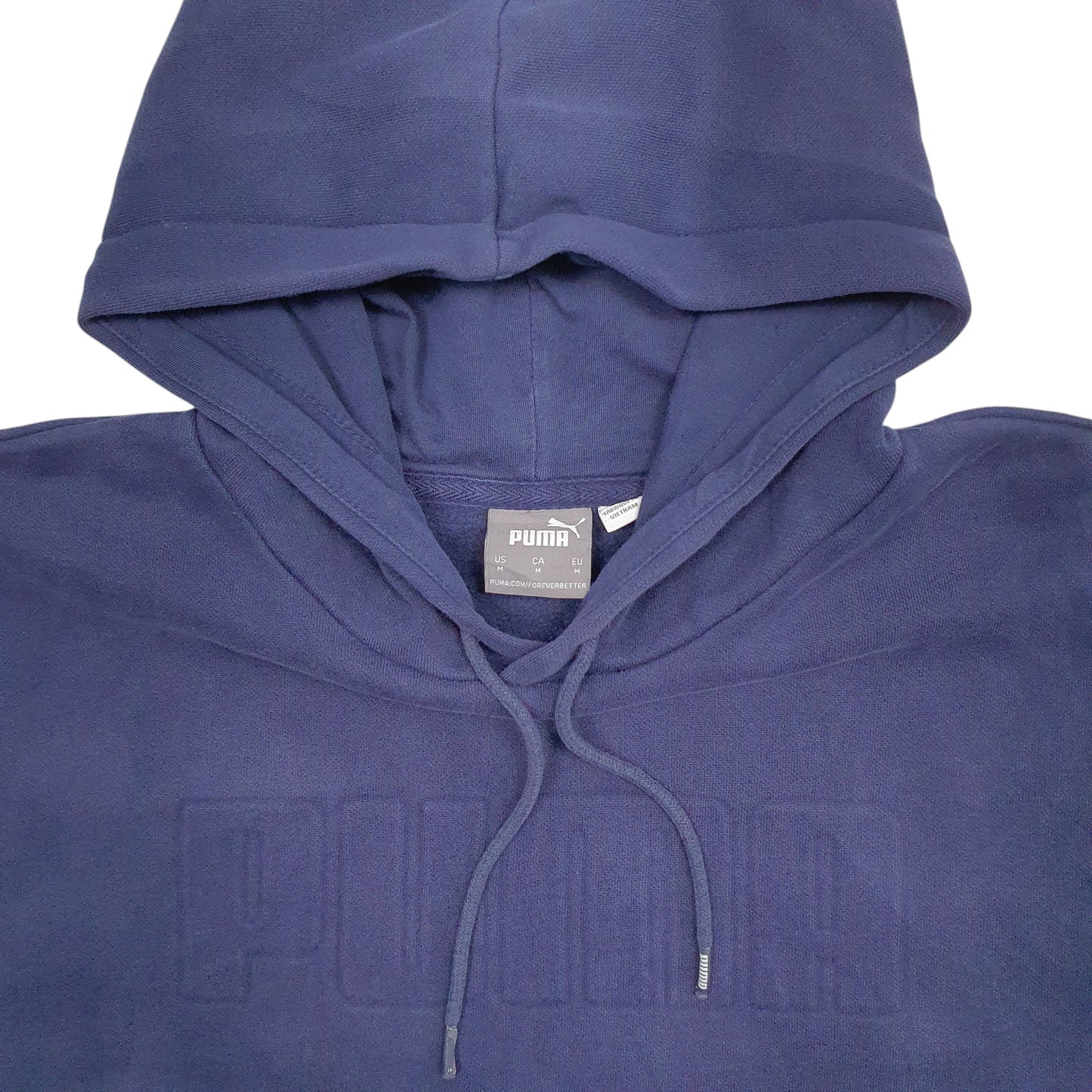 Womens Navy Puma Spellout Hoodie Jumper