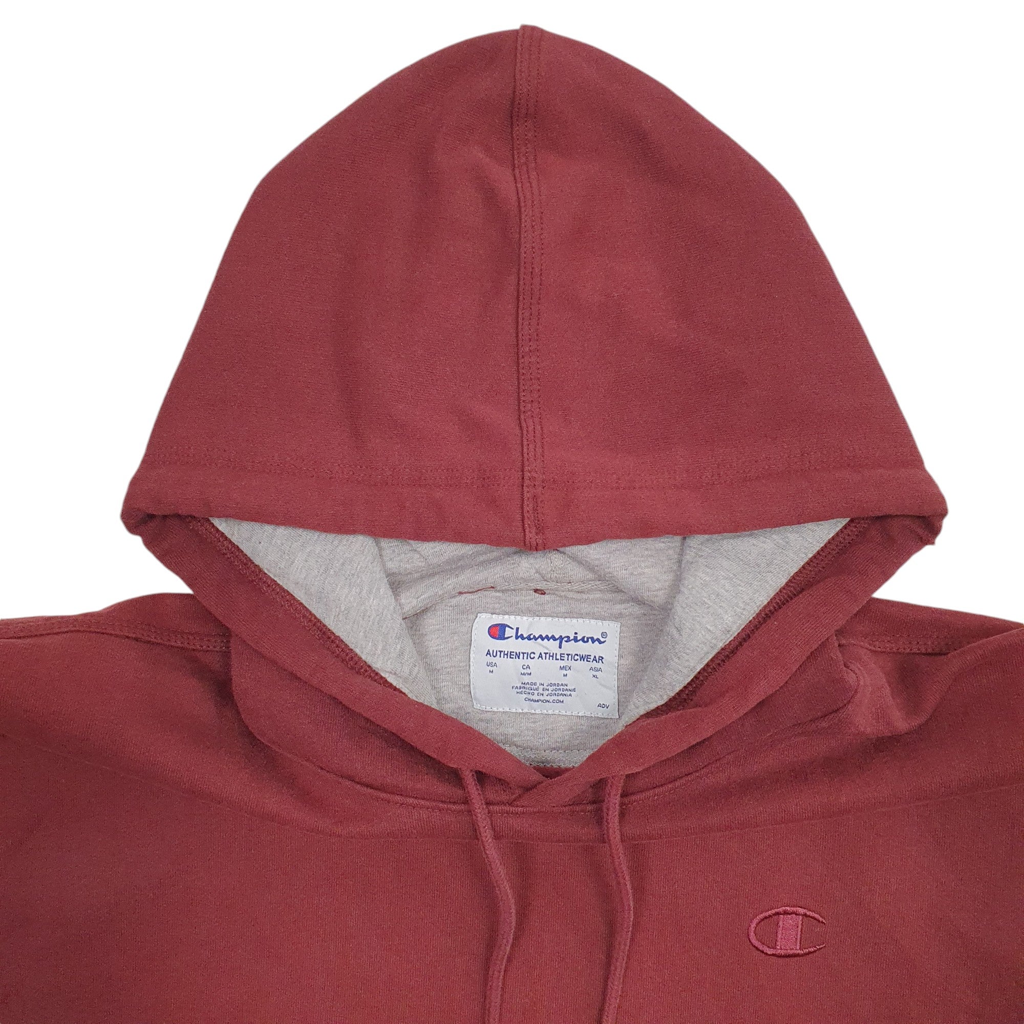 Burgundy champion hoodie fashion mens