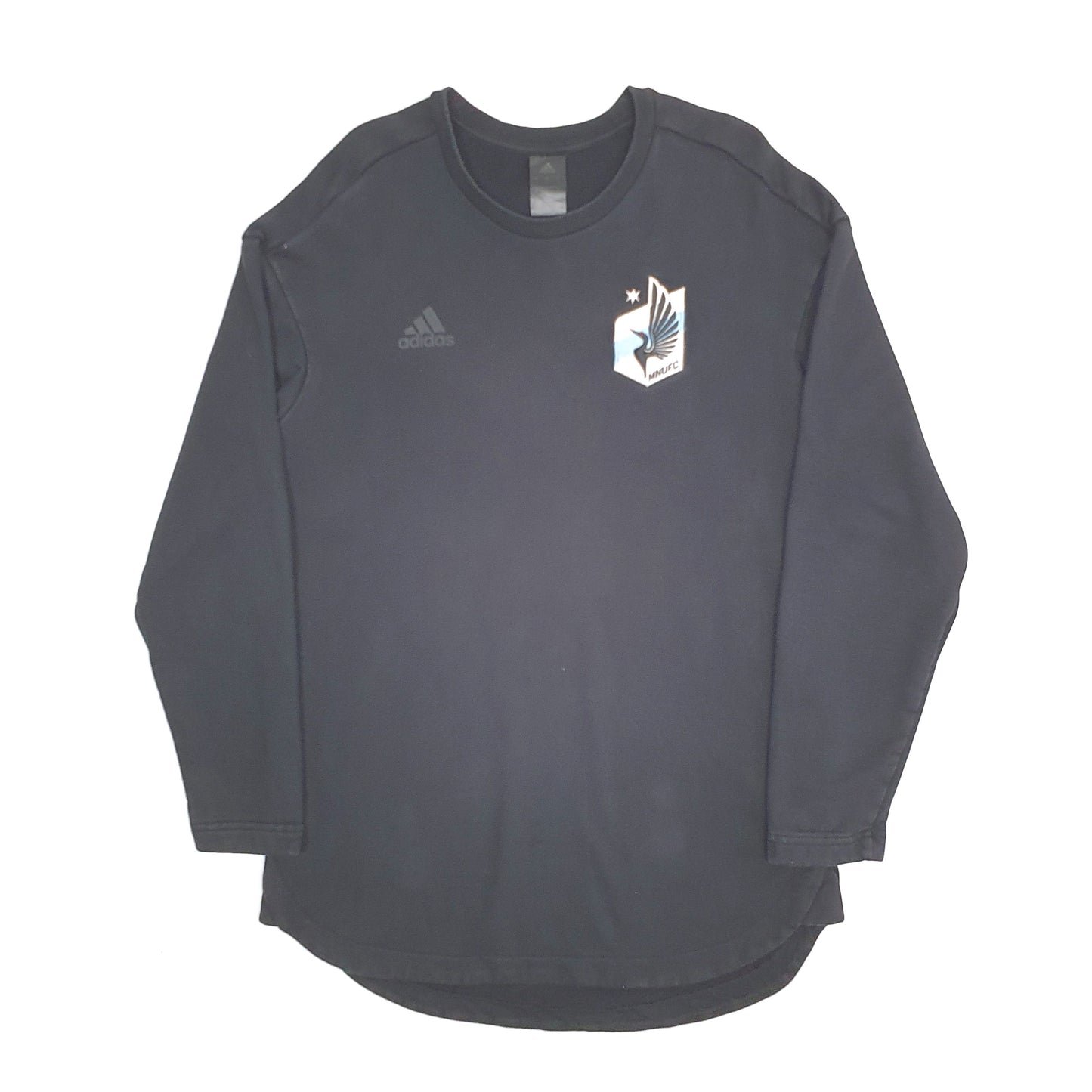 Mens Black Adidas Minnesota United FC Soccer MLB Crewneck Jumper
