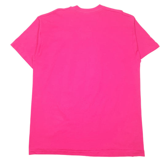 Mens Pink Fruit Of The Loom Single Stitch Vintage 90s Made In USA New Orleans 1990 Short Sleeve T Shirt