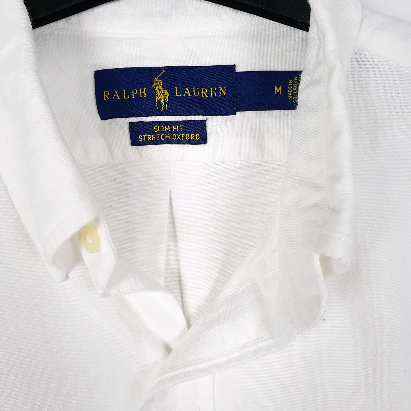 Mens White Ralph Lauren Oxford Stretch Long Sleeve Shirt