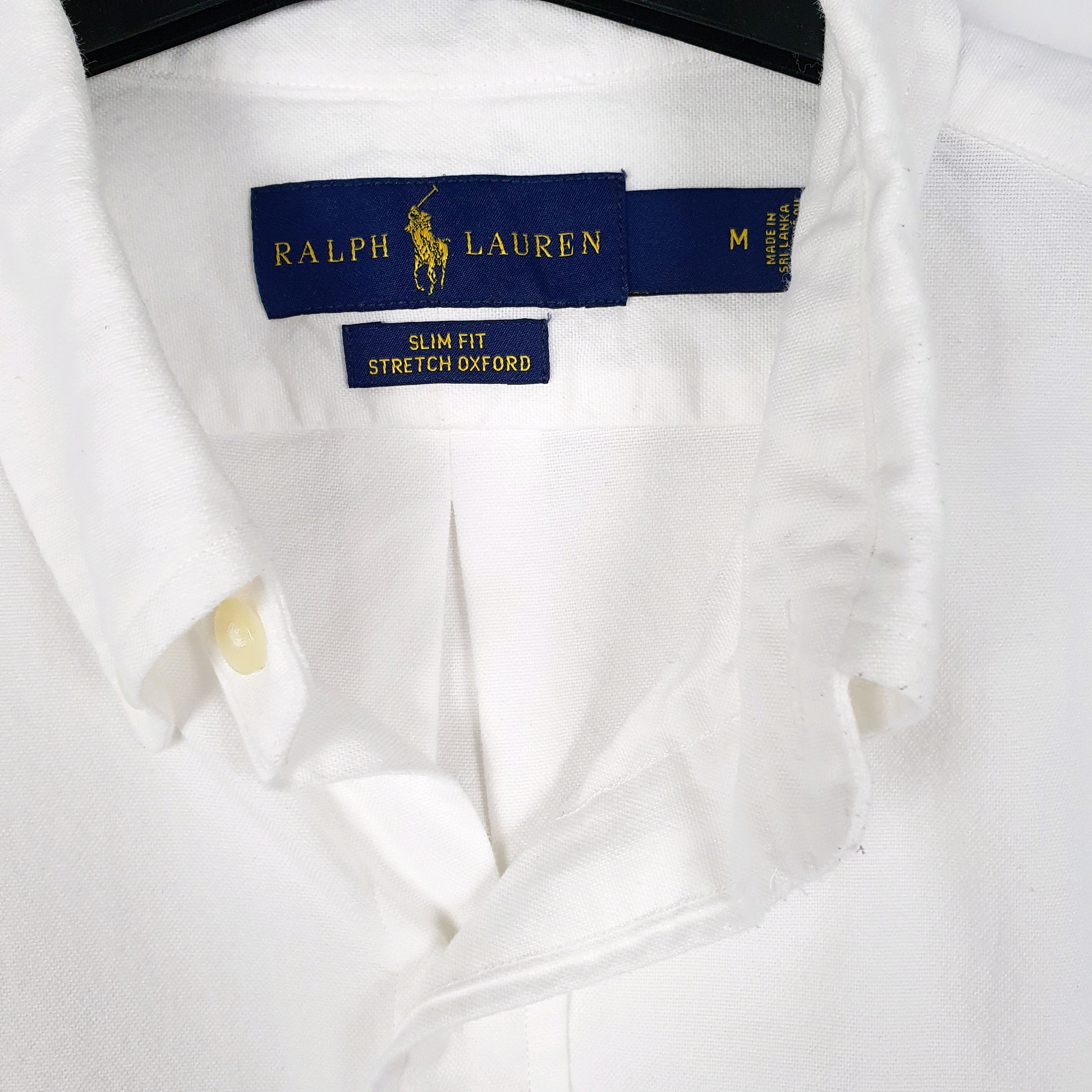 Mens White Ralph Lauren Oxford Stretch Long Sleeve Shirt