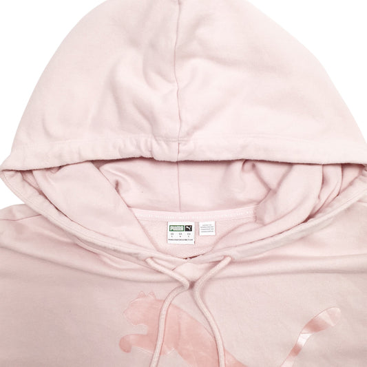 Womens Pink Puma Spellout Hoodie Jumper