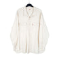 Mens Cream Levis Casual Heavy Overshirt Shacket Relaxed Long Sleeve Shirt