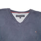 Mens Navy Tommy Hilfiger Knit V Neck Jumper