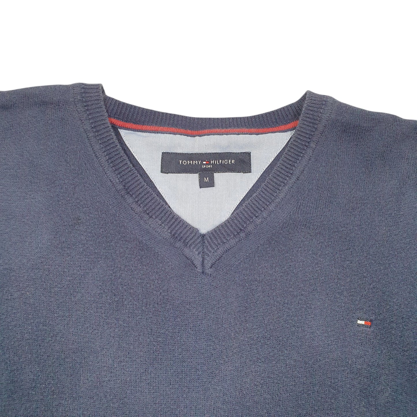 Mens Navy Tommy Hilfiger Knit V Neck Jumper