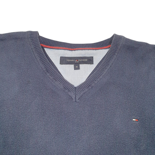 Mens Navy Tommy Hilfiger Knit V Neck Jumper