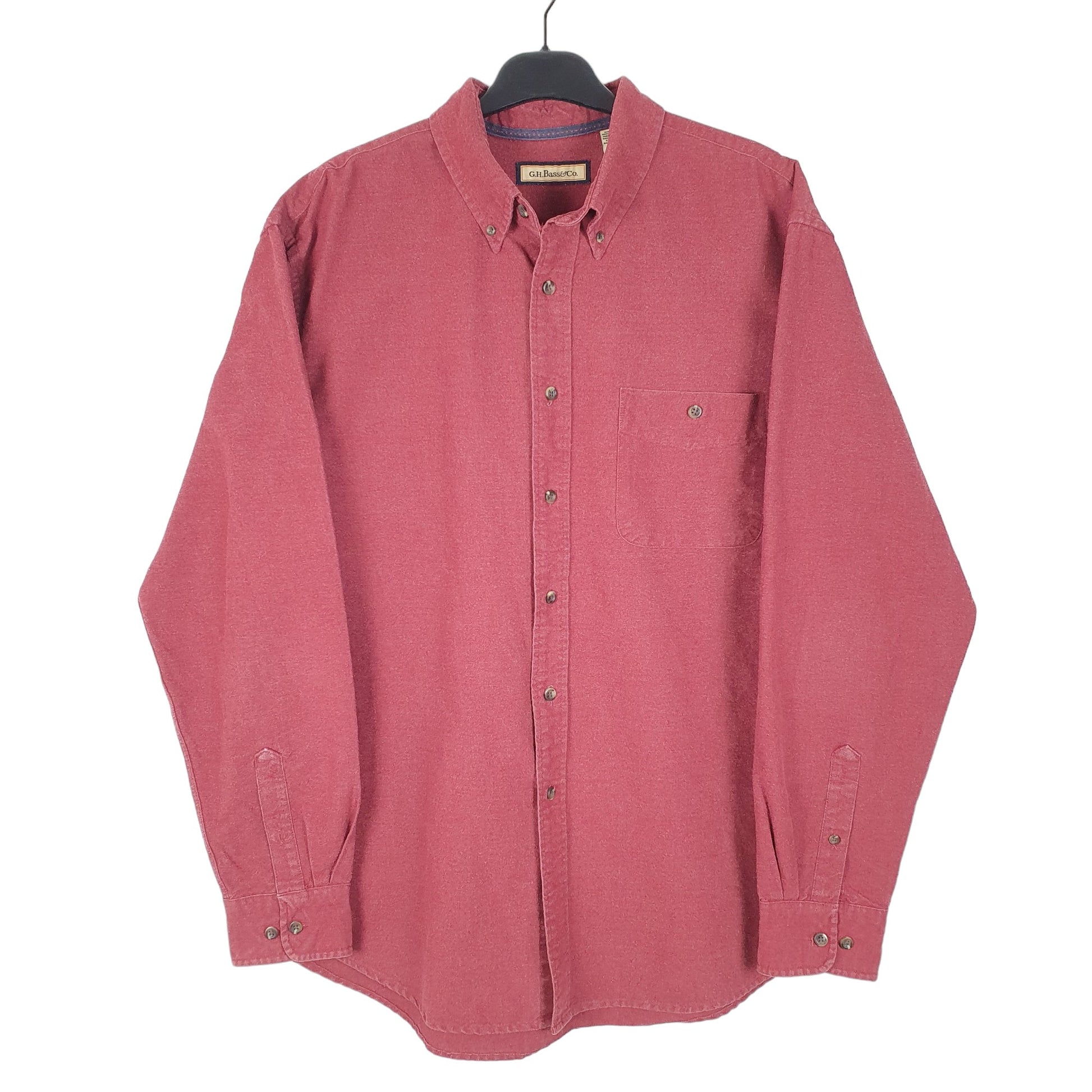 Mens Burgundy G.H. Bass & Co Chamois Overshirt Shacket Long Sleeve Shirt