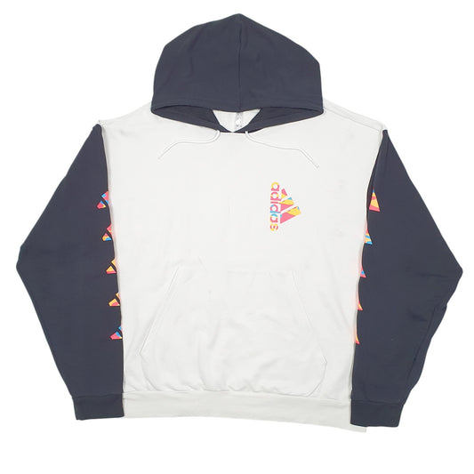 Mens White Adidas  Hoodie Jumper