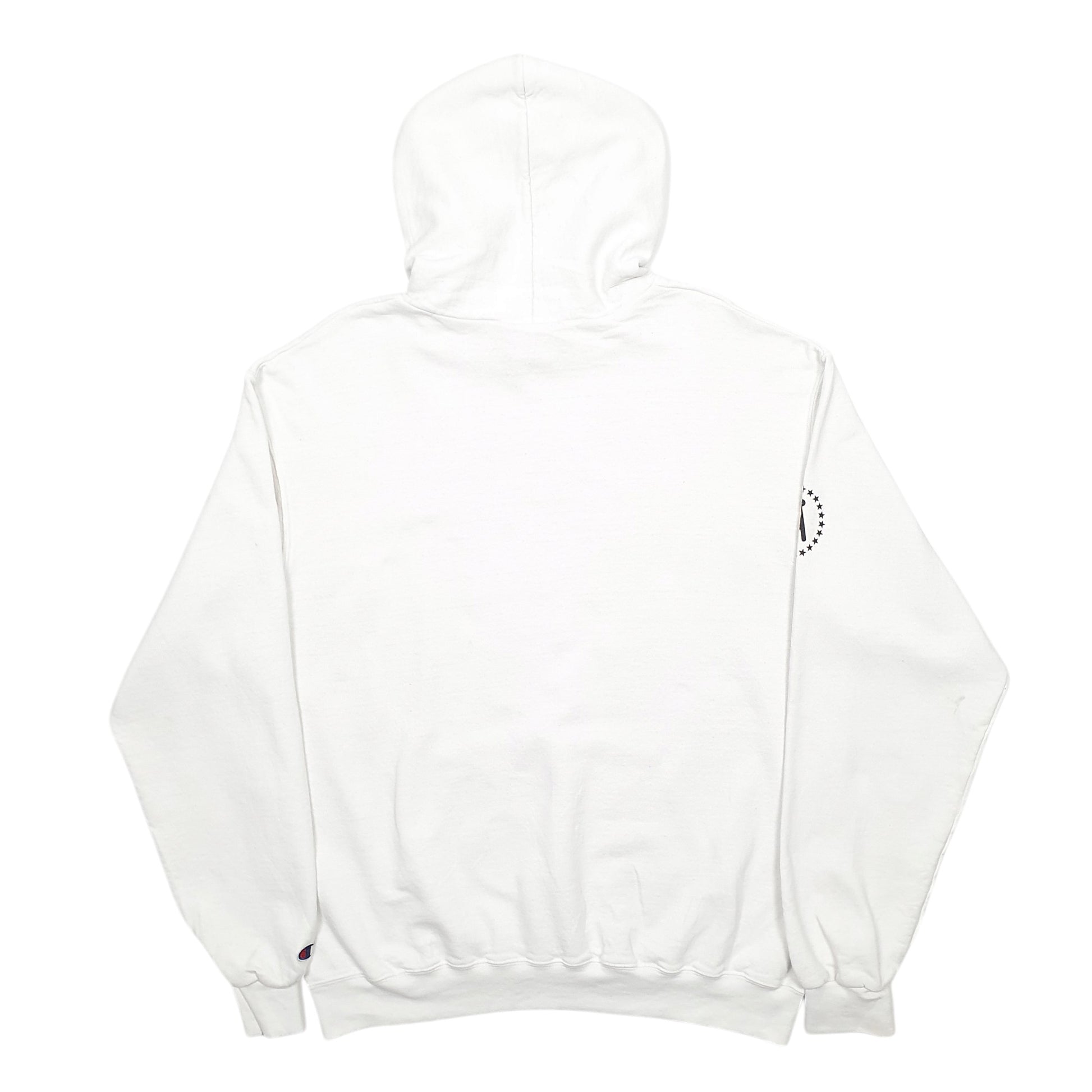 Mens White Champion Positive Vibes Only Hoodie Jumper