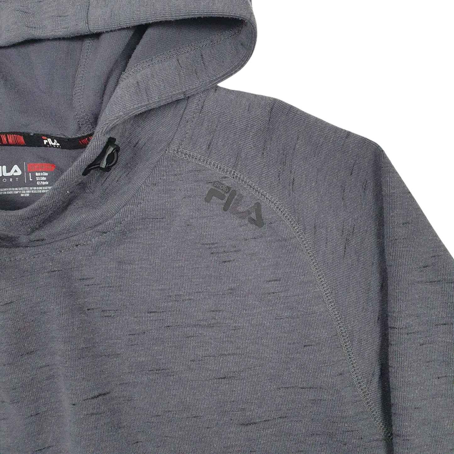Mens Grey Fila  Hoodie Jumper