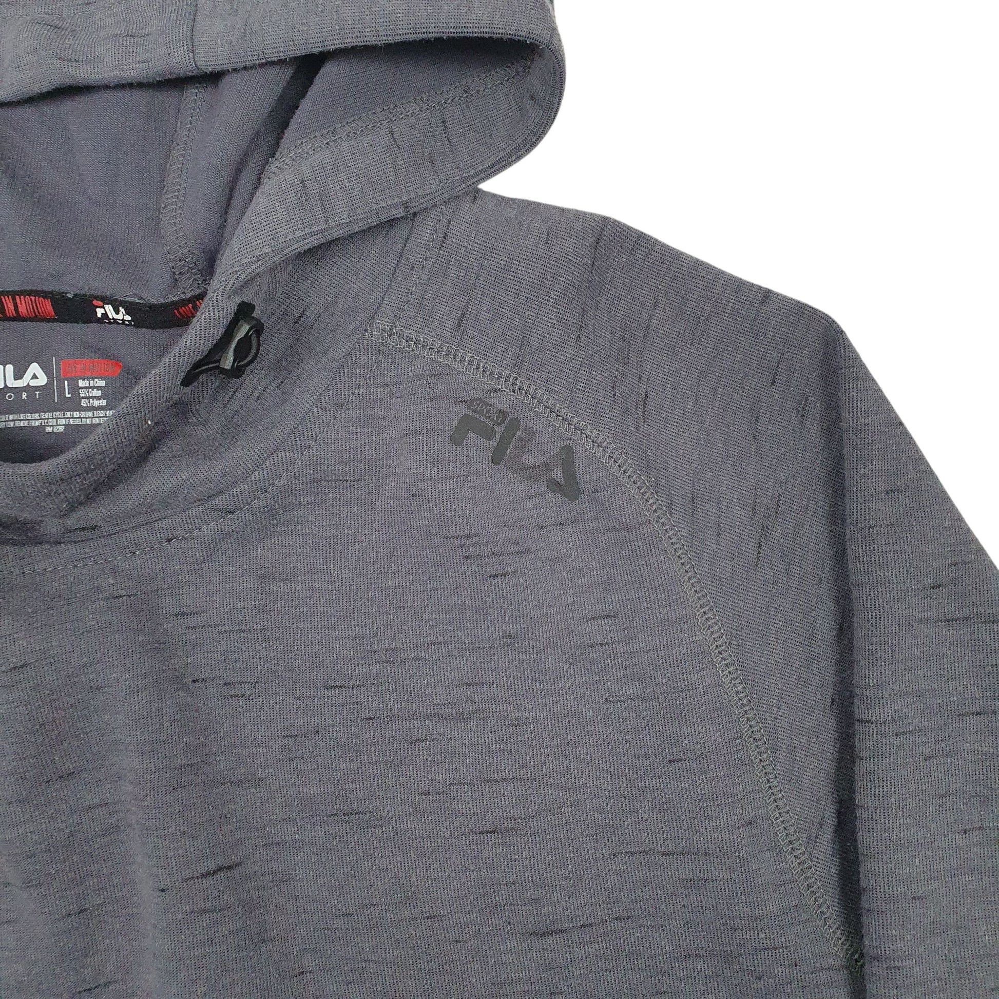Mens Grey Fila  Hoodie Jumper